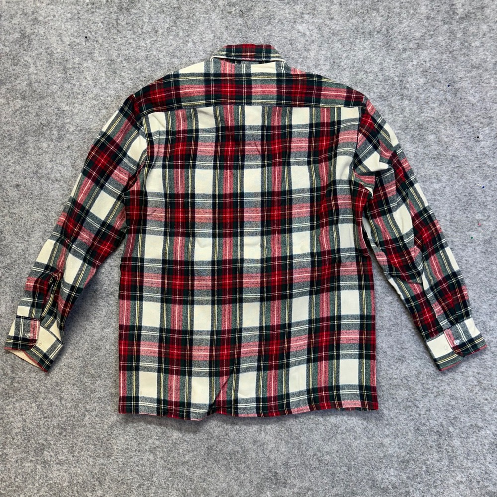 Vintage Backpacker Plaid Flannel Shirt Men Medium Red Green 70s/80s Long Sleeve - Picture 2 of 9